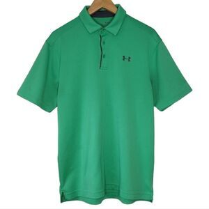 Under Armour Men's Sz M Green Loose Fit Heat Gear Polo Shirt
